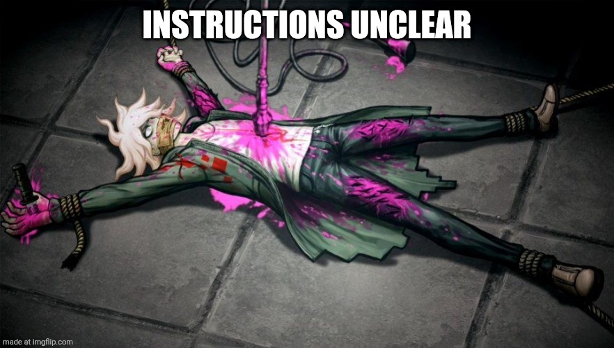 nagito | INSTRUCTIONS UNCLEAR | image tagged in nagito | made w/ Imgflip meme maker