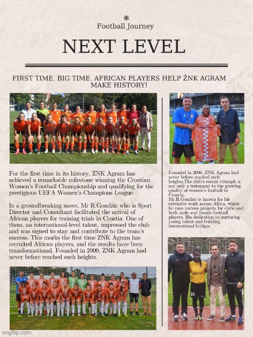 African support in History of Pro woman football ZNK Agram | image tagged in african support in history of pro woman football znk agram | made w/ Imgflip meme maker