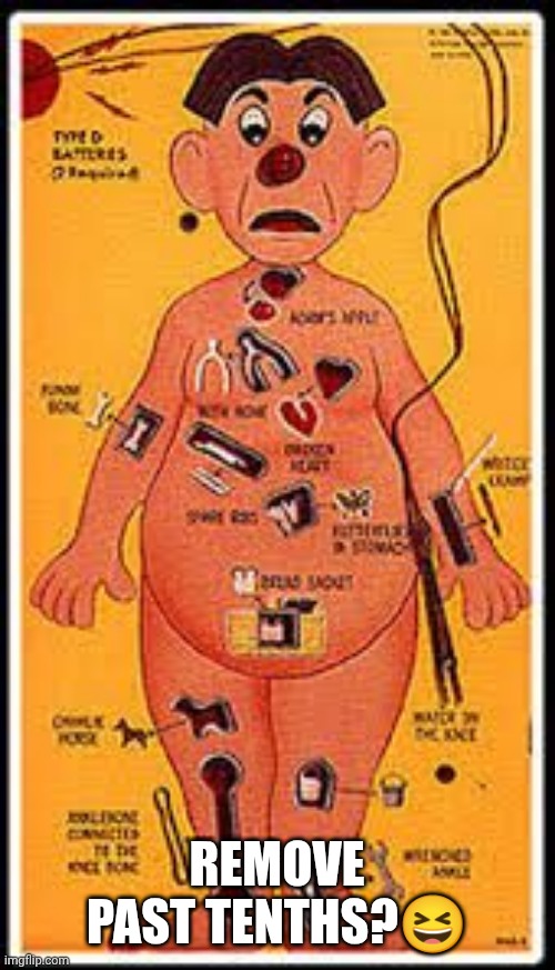 operation game | REMOVE PAST TENTHS?? | image tagged in operation game | made w/ Imgflip meme maker