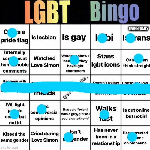 qwertyuiopasdfghjklzxcvbnm | TECHNICALLY | image tagged in lgbtq bingo | made w/ Imgflip meme maker