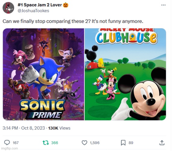 #1 Space Jam 2 lover | image tagged in mickey sonic | made w/ Imgflip meme maker