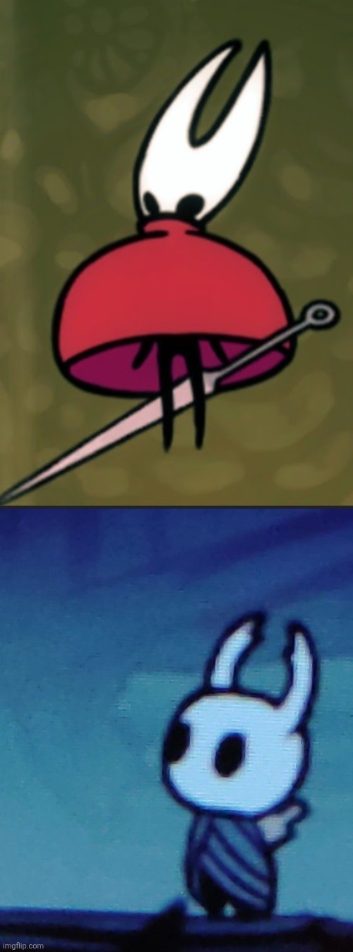 the knight's a peeper | image tagged in hollow knight,silksong,the knight,hornet,video games,peeping tom | made w/ Imgflip meme maker
