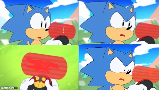 shocker sonic | image tagged in the sonic mania meme | made w/ Imgflip meme maker