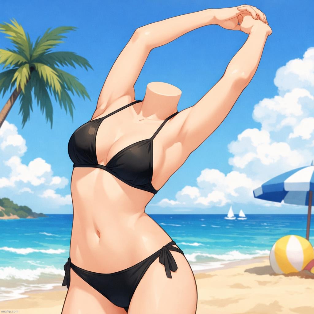 headless hot anime girl | image tagged in x12j | made w/ Imgflip meme maker