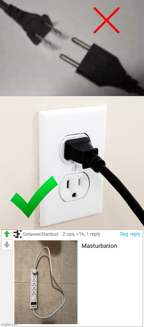 image tagged in sex,gender,outlet,plug,comments,masturbation | made w/ Imgflip meme maker