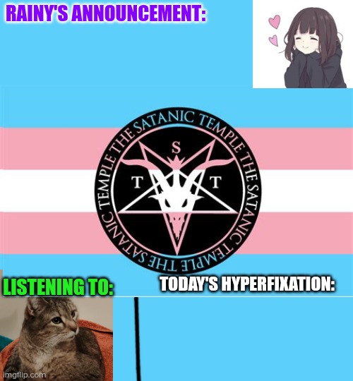 High Quality Rainy's announcement temp #1 Satanic Temple edition Blank Meme Template