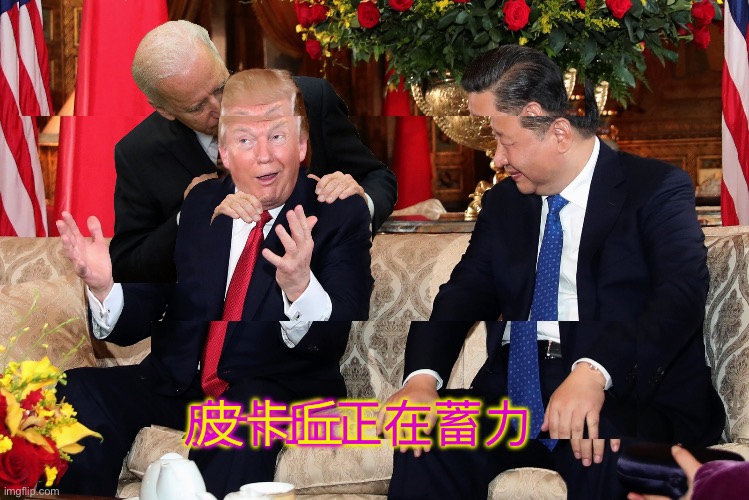 trump and xi | 皮卡丘; 皮卡丘正在蓄力 | image tagged in trump and xi | made w/ Imgflip meme maker