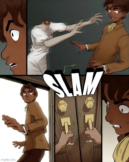 image tagged in wife,body,headless,doors,slam,creepy | made w/ Imgflip meme maker