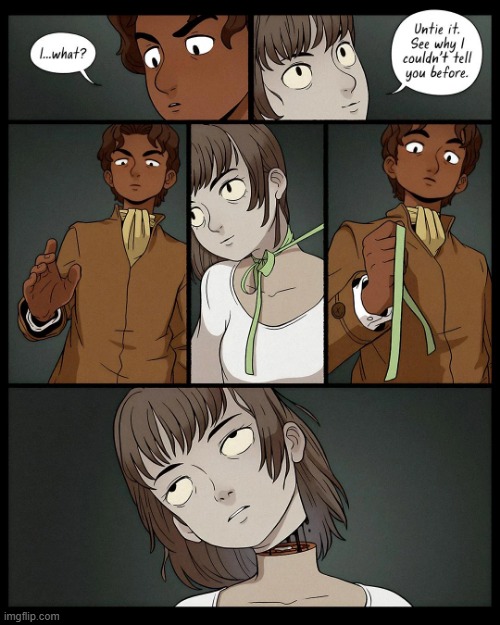 image tagged in wife,green,ribbon,untie,head,beheading | made w/ Imgflip meme maker