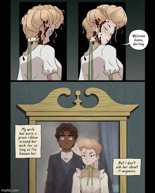 image tagged in wife,head,swap,green,ribbon,wtf | made w/ Imgflip meme maker