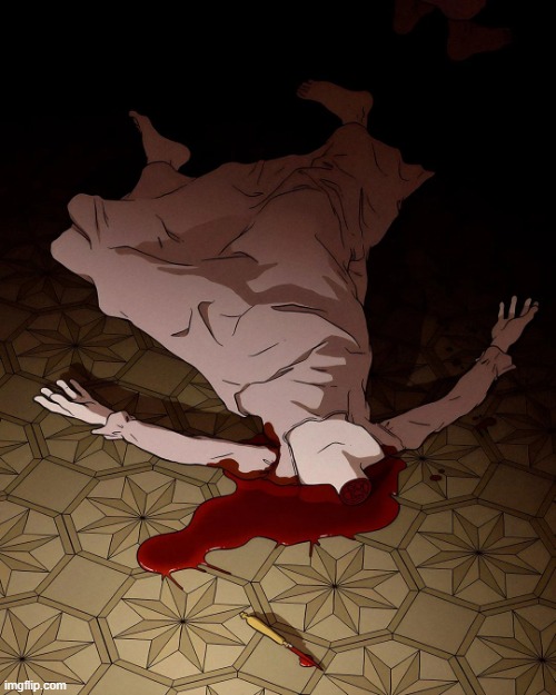image tagged in wife,beheading,blade,blood,murder,oh no | made w/ Imgflip meme maker