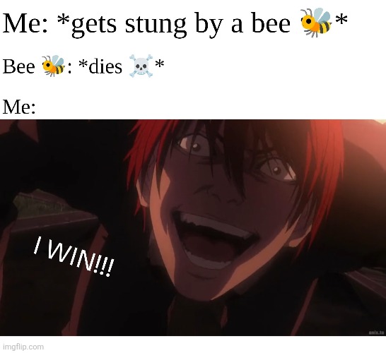 WHAT A LIFE LOL | image tagged in death note,bees,light yagami,memes,win,anime | made w/ Imgflip meme maker