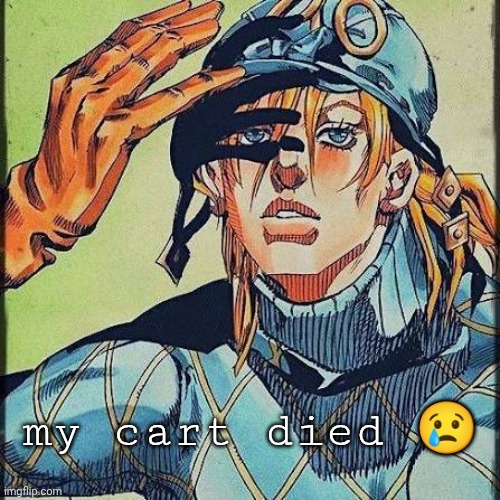 Diego | my cart died 😢 | image tagged in diego | made w/ Imgflip meme maker