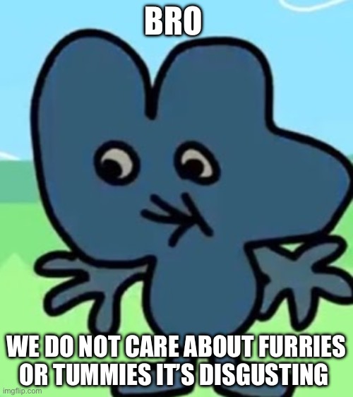 2 popeyes biscuit no drink | BRO; WE DO NOT CARE ABOUT FURRIES OR TUMMIES IT’S DISGUSTING | image tagged in 2 popeyes biscuit no drink | made w/ Imgflip meme maker