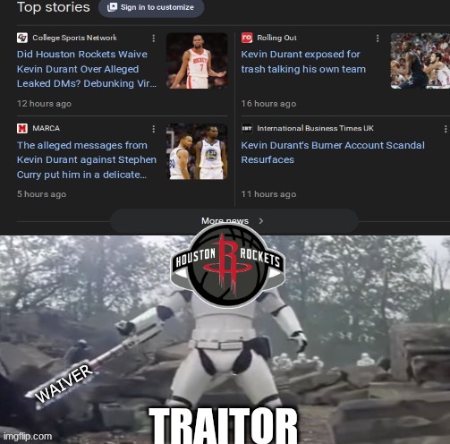 Kevin Durant burner meme | TRAITOR; WAIVER | image tagged in memes,kevin durant,deleted accounts,twitter,nba memes,sports | made w/ Imgflip meme maker