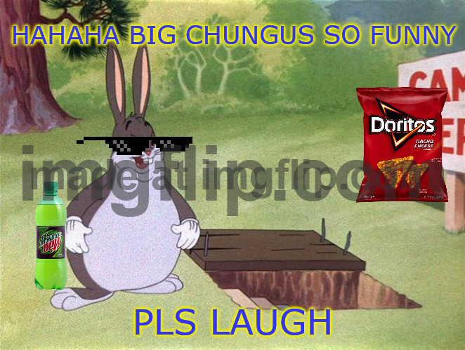 image tagged in big chungus pls laugh | made w/ Imgflip meme maker