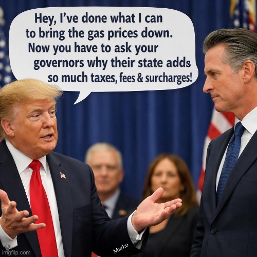 Compare your price, to national average. The Extra you pay is STATE Charges | s; Marko | image tagged in memes,quit blaming trump for your governors bs,if u look u see its always dems costing more,lefty is always the problem | made w/ Imgflip meme maker