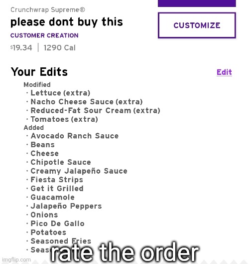$20 for ts | rate the order | made w/ Imgflip meme maker