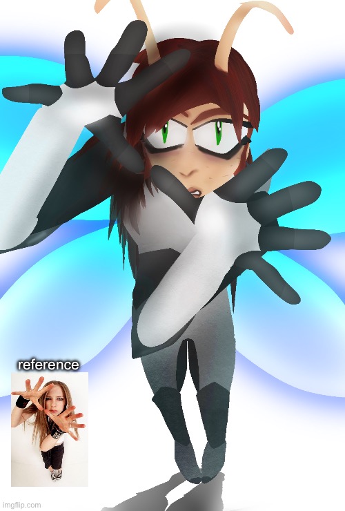 drew my oc doing the nu metal pose | reference | made w/ Imgflip meme maker