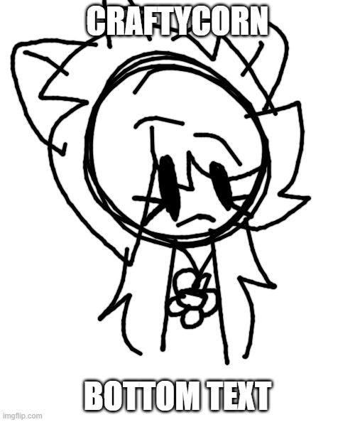 Craftycorn(mod note:hmmm this stream is pretty much... dead) | CRAFTYCORN; BOTTOM TEXT | image tagged in white rectangle | made w/ Imgflip meme maker