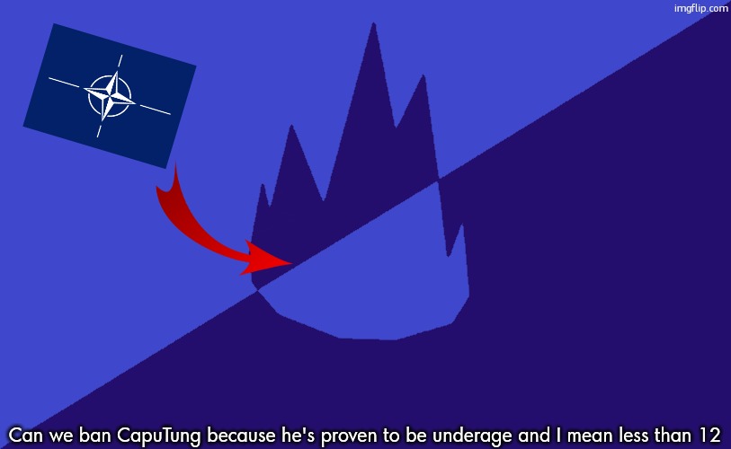 MSMG Dark Blue 2023 Flag | Can we ban CapuTung because he's proven to be underage and I mean less than 12 | image tagged in msmg dark blue 2023 flag | made w/ Imgflip meme maker