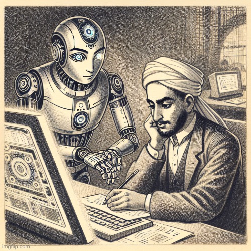 AI using a human for its work | image tagged in ai using a human for its work | made w/ Imgflip meme maker