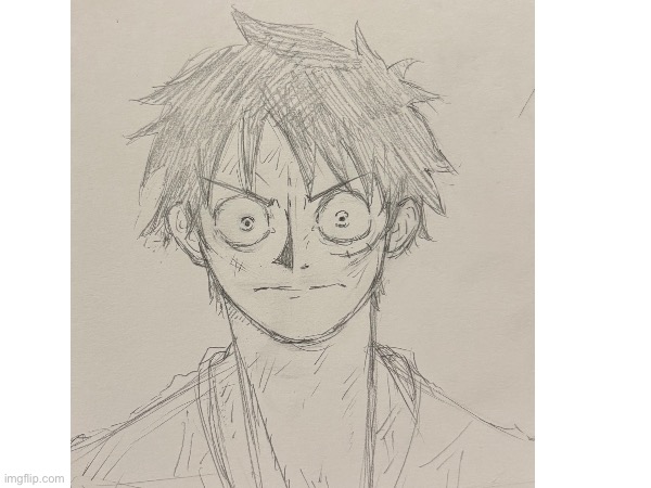 Drew luffy, feedback is appreciated! | image tagged in one piece,art | made w/ Imgflip meme maker