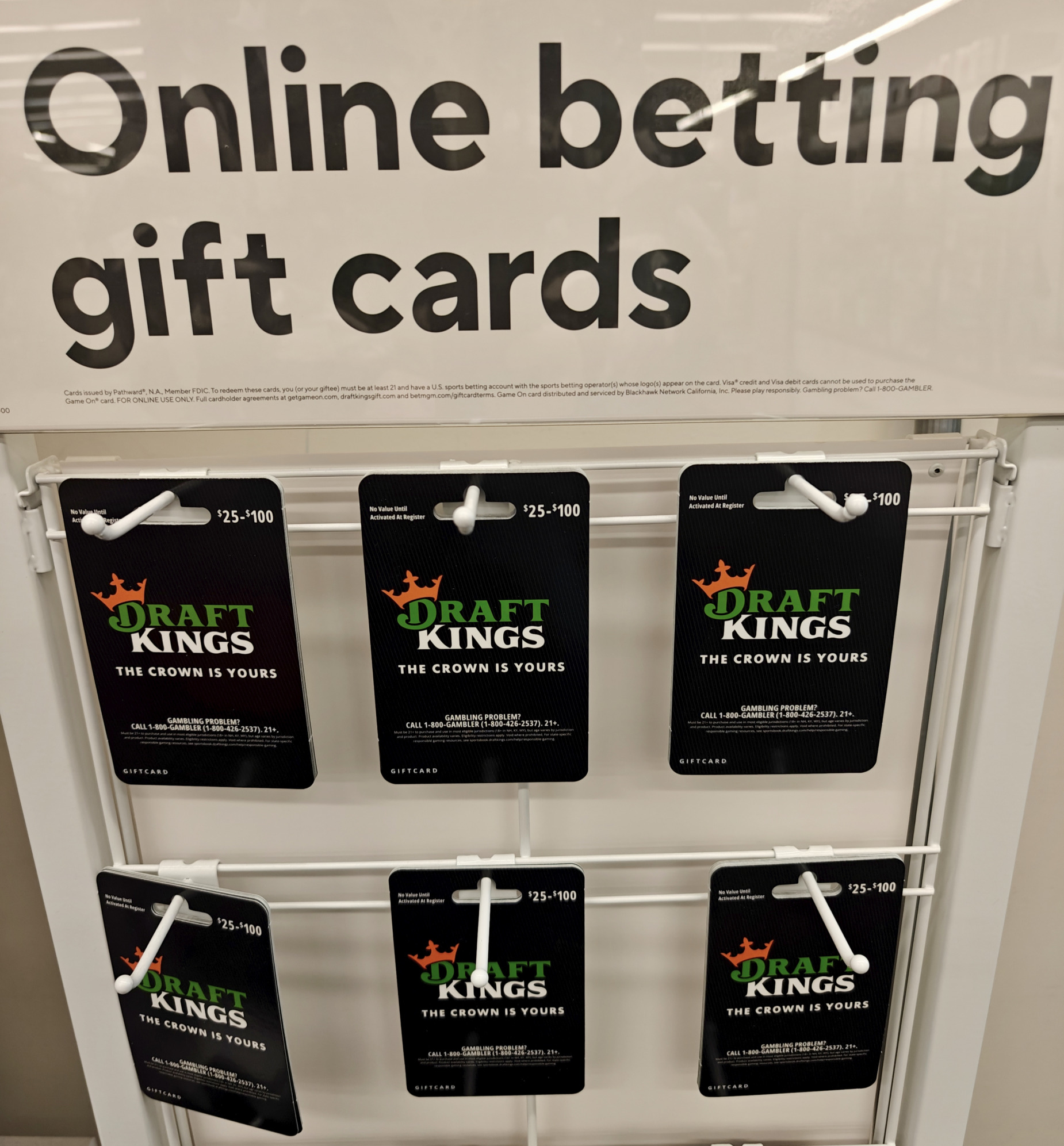 Online betting gift card display Blank Meme Template