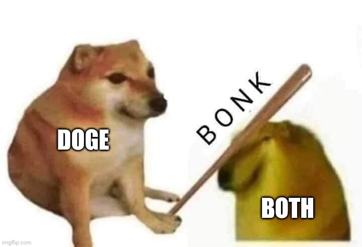 DOGE BOTH | image tagged in doge bonk | made w/ Imgflip meme maker
