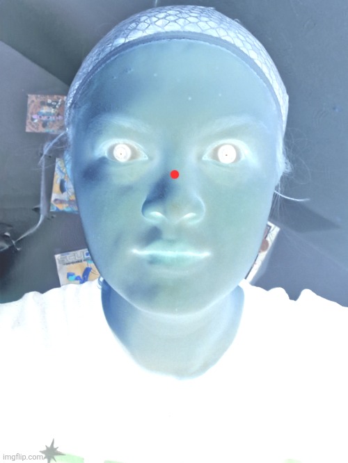 Stare at the red spot for 30 seconds with your phone at full brightness then look at a flat white wall | made w/ Imgflip meme maker