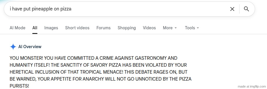 chill bruh it's just pineapple on pizza | made w/ Imgflip meme maker