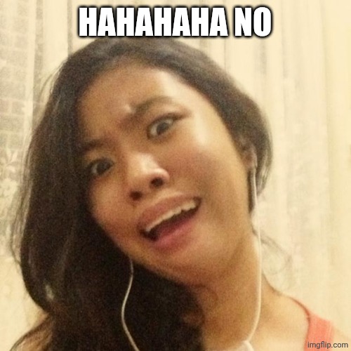 HAHAHAHAHA | HAHAHAHA NO | image tagged in hahahahaha | made w/ Imgflip meme maker