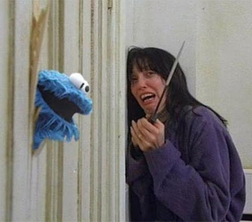 Cookie Monster shining Blank Meme Template