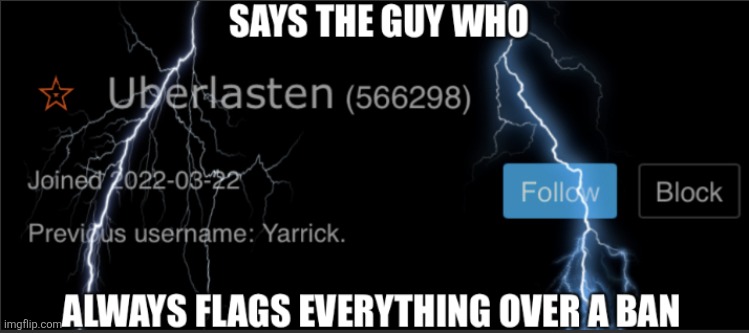 Says the guy who always flags everything over a ban | image tagged in says the guy who always flags everything over a ban | made w/ Imgflip meme maker