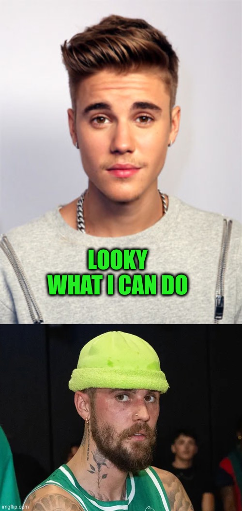 LOOKY WHAT I CAN DO | image tagged in justin bieber | made w/ Imgflip meme maker
