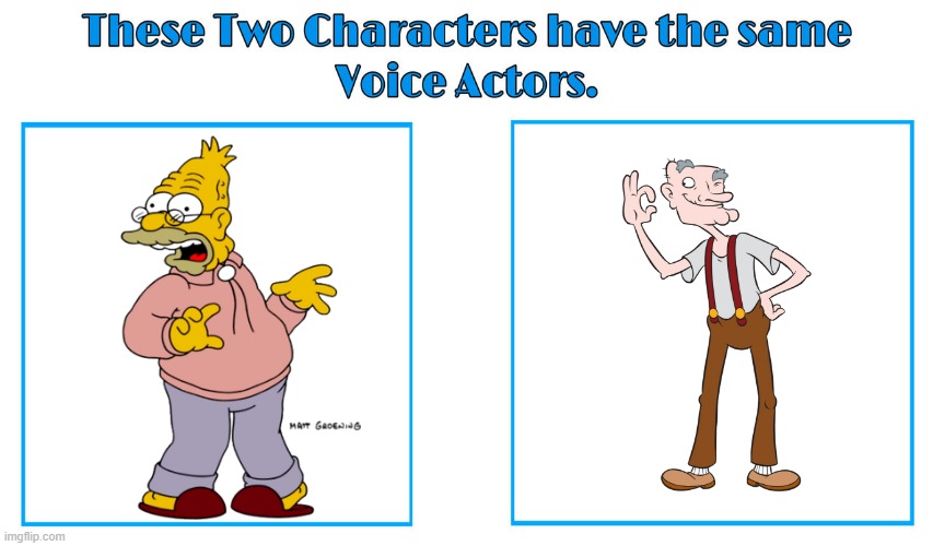 Dan Castellaneta 2 | image tagged in same voice actor,dan castellaneta,the simpsons,hey arnold,20th century fox,nickelodeon | made w/ Imgflip meme maker