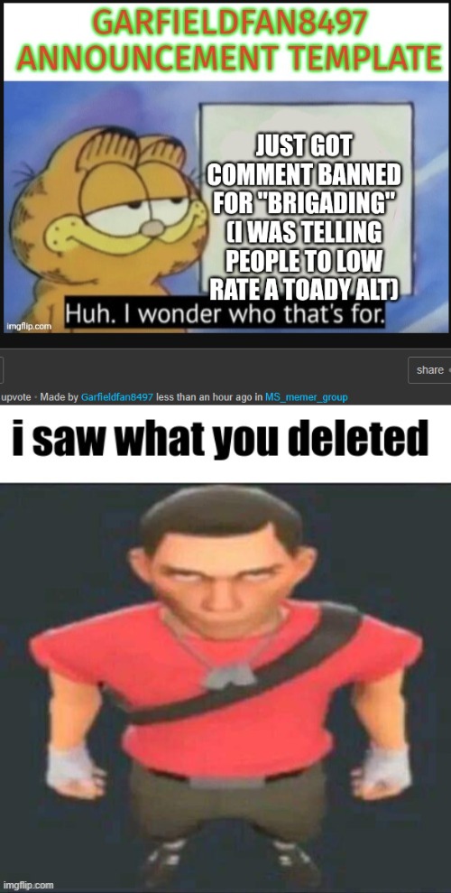 i saw what you deleted | image tagged in i saw what you deleted scout | made w/ Imgflip meme maker