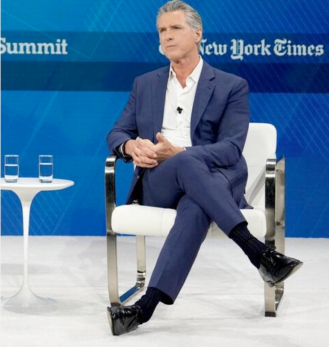 Gavin Newsom crossed legs Blank Meme Template