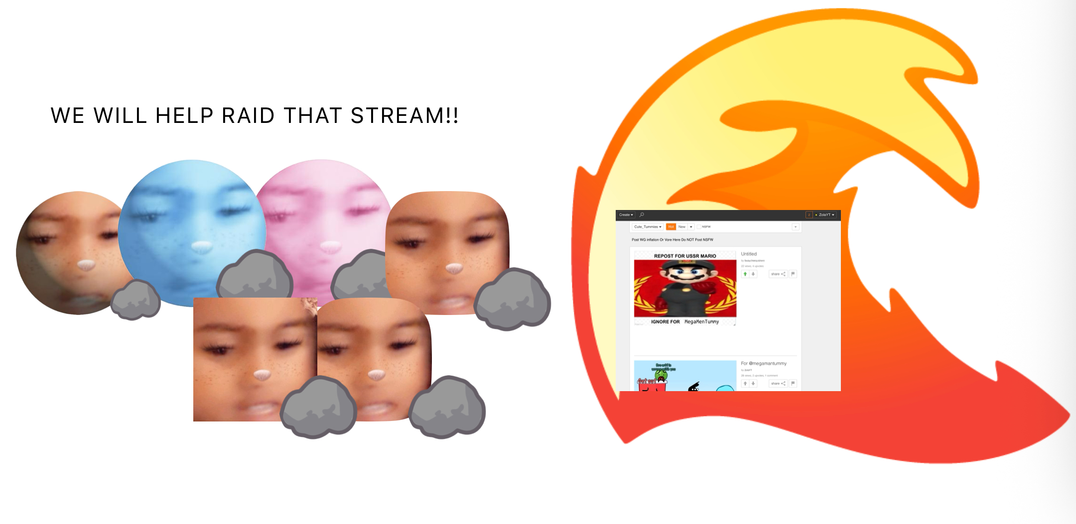 Zolalings helping raid the cute_tummies stream Blank Meme Template