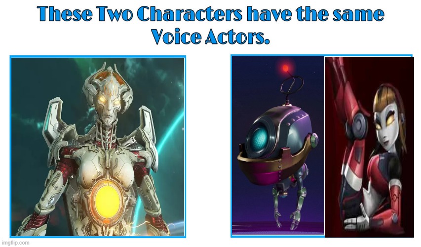 Nika Futterman 2 | image tagged in same voice actor,nika futterman,doom eternal,ratchet and clank,bethesda,playstation | made w/ Imgflip meme maker