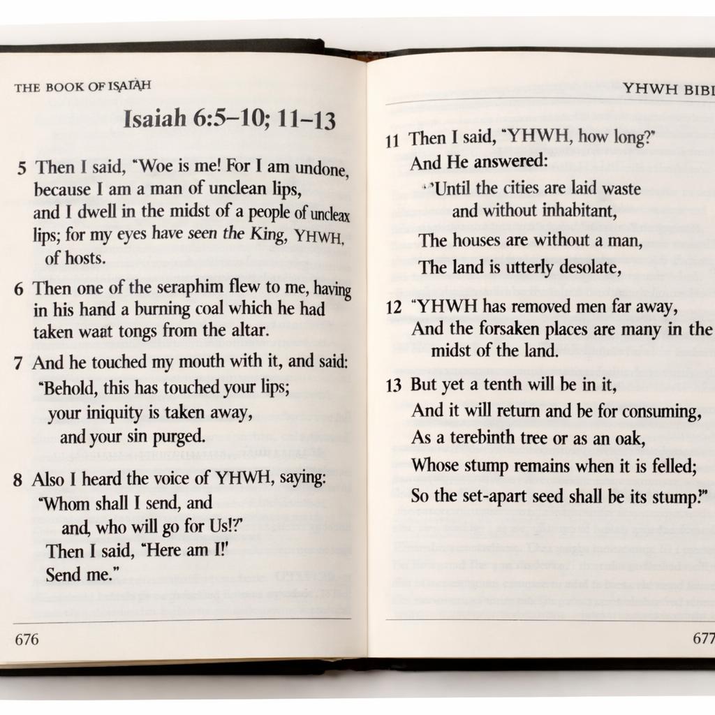 Isaiah 6:5–10; 11-13, using YHWH Bible Blank Meme Template