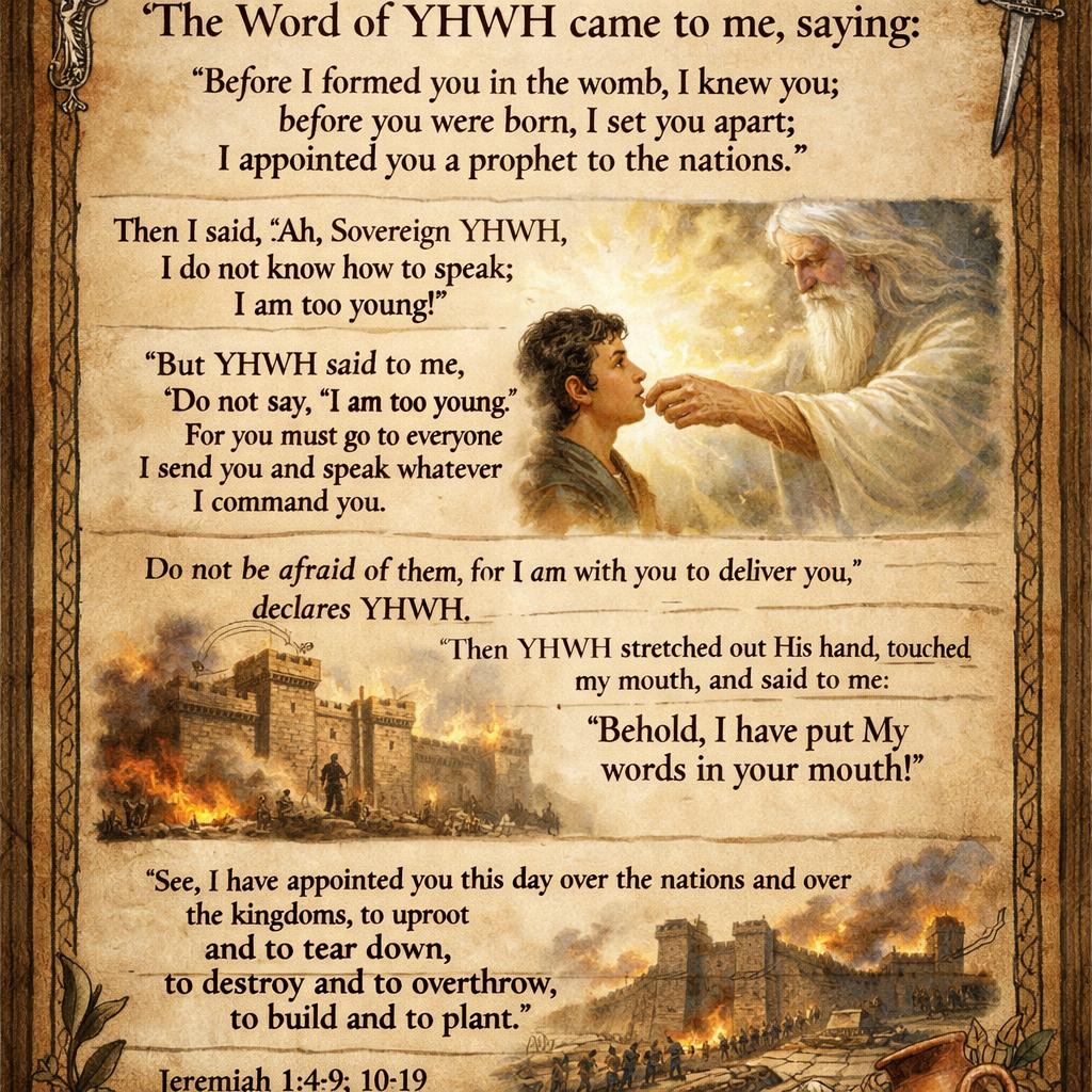 Jeremiah 1:4-9; 10-19, using YHWH Bible Blank Meme Template