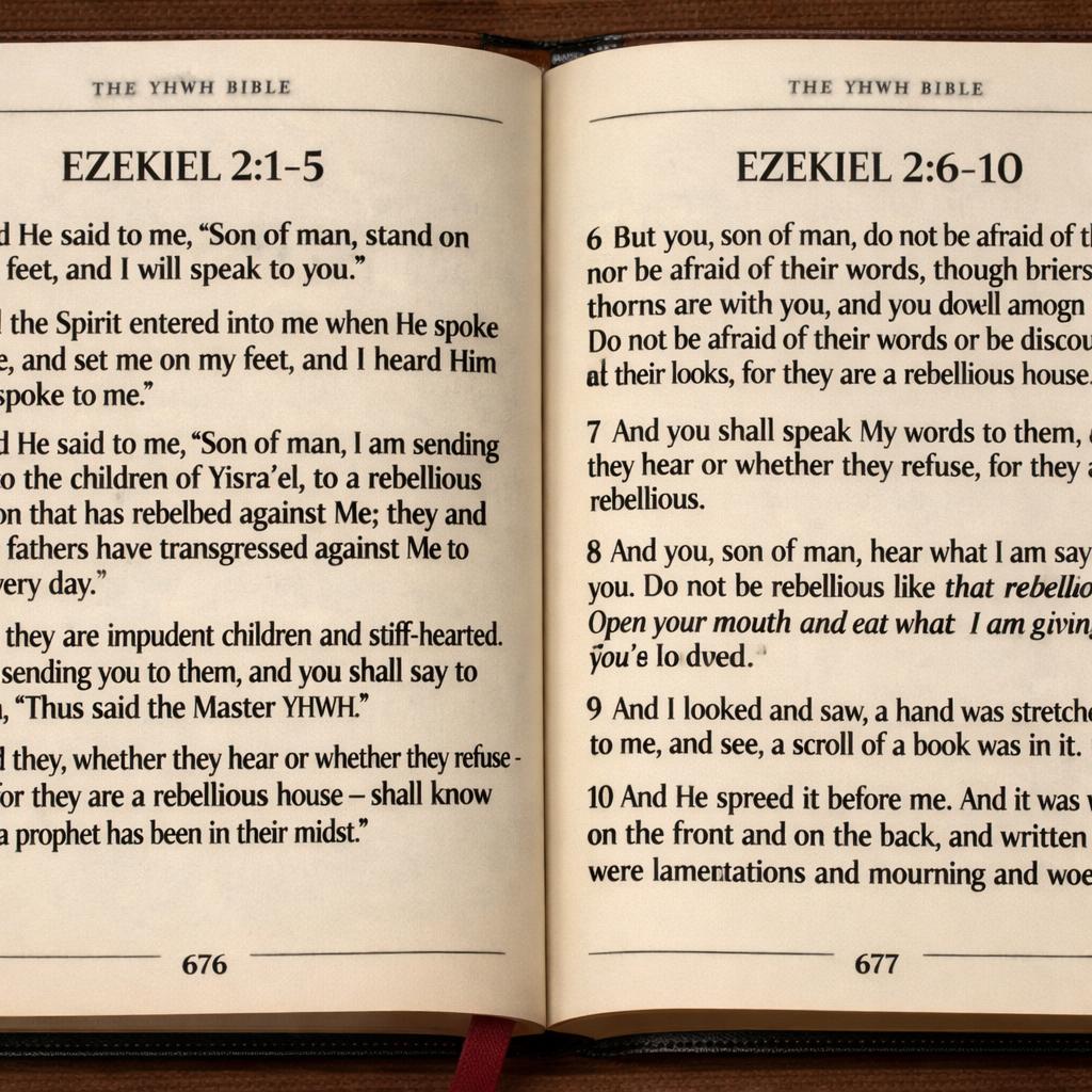 Ezekiel 2:1-5, 6-10, using YHWH Bible Blank Meme Template