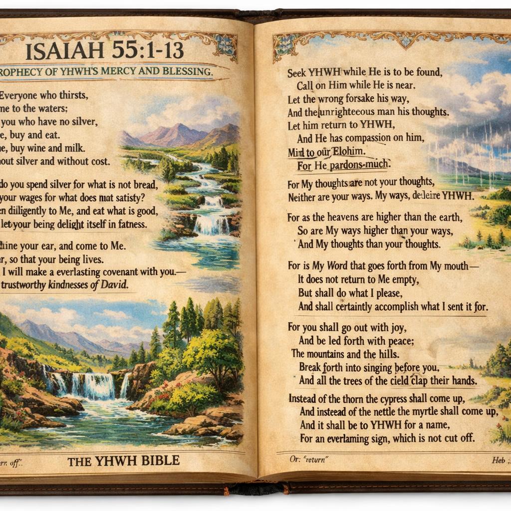 Isaiah 55:1-11, using YHWH Bible Blank Meme Template