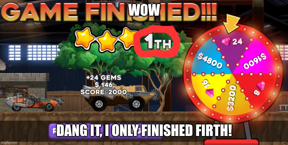 Random game i saw on friv | WOW; DANG IT, I ONLY FINISHED FIRTH! | image tagged in oh wow are you actually reading these tags,glitch,lol,funny | made w/ Imgflip meme maker