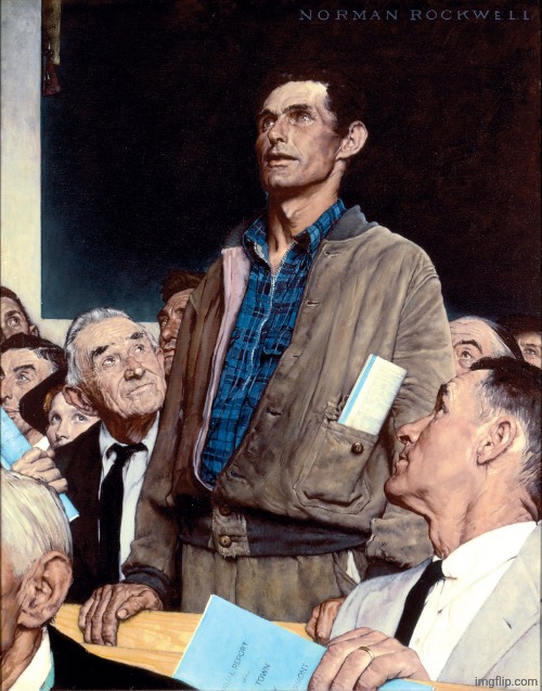 ??? template pull | image tagged in freedom of speech by norman rockwell | made w/ Imgflip meme maker