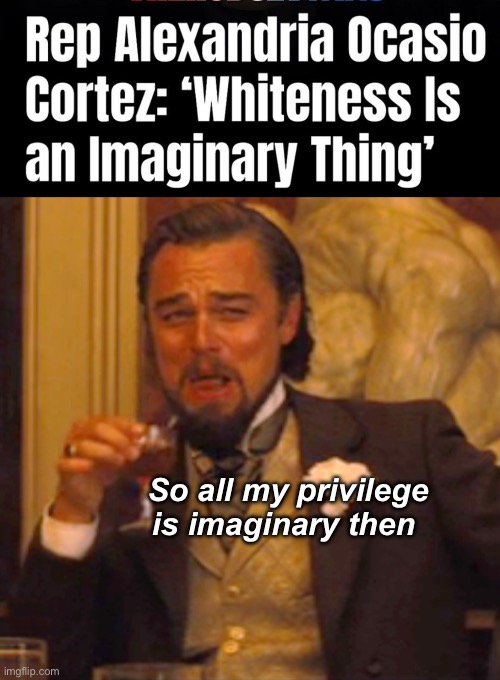 White privilege is officially imaginary | So all my privilege is imaginary then | image tagged in memes,laughing leo,politics lol,derp | made w/ Imgflip meme maker