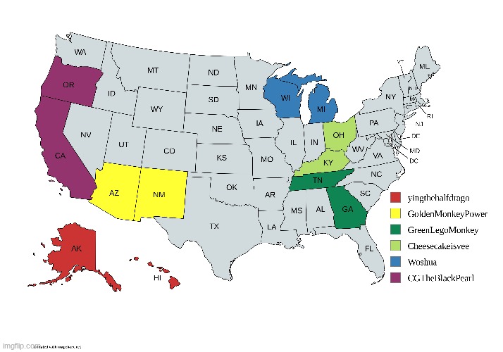 Current Claims. 19 spots left. take 2 bordering states. | made w/ Imgflip meme maker
