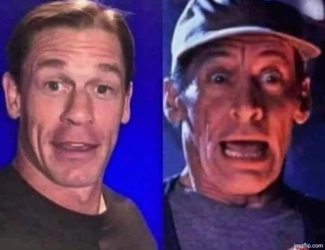 john cena is slowly turning into ernest | made w/ Imgflip meme maker