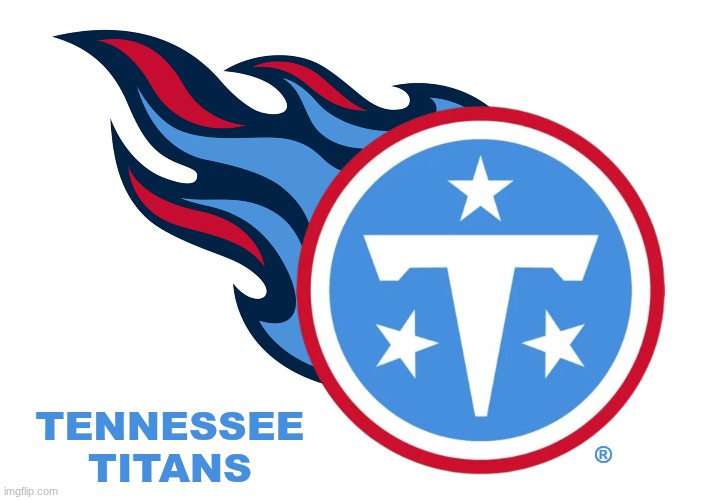 titans new logo meme | TENNESSEE TITANS; ® | image tagged in titans logo,memes,titans,tennessee,nfl memes,sports | made w/ Imgflip meme maker
